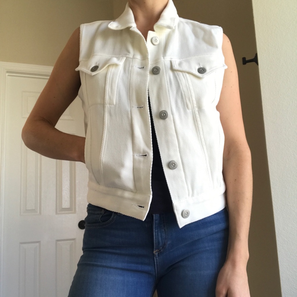 3x1 white denim vest